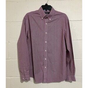 Nautica Shirt Mens 15.5 34/35 Red Gingham Plaid Button Down